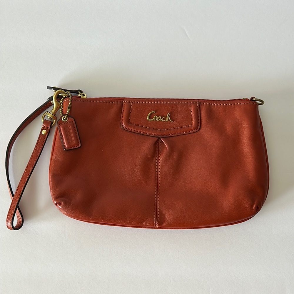 Coach Women's Red Leather Wristlet